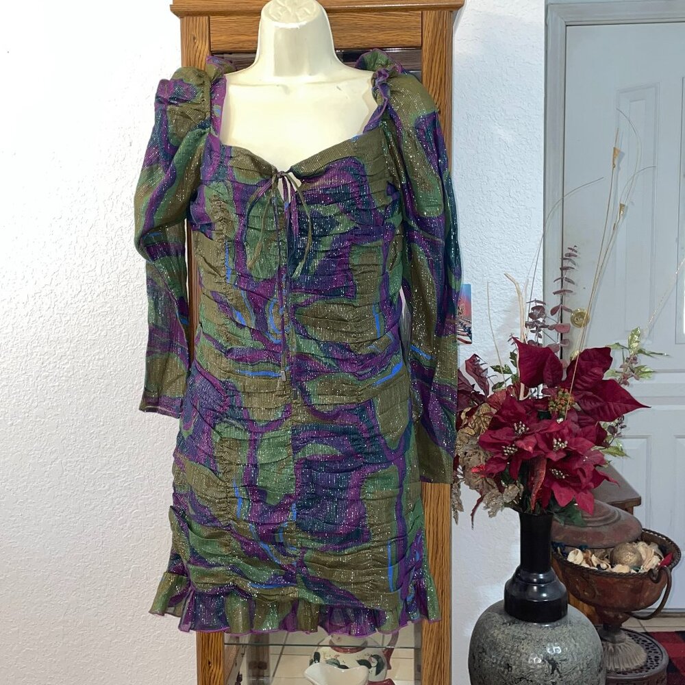 NWT $216 Evheniya Smocked Dress CONDITIONS APPLY ANTHROPOLOGIE S 6 8